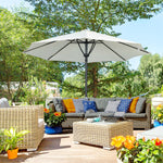 3m Garden Parasol With 8 Ribs Umbrella Sun Shade | Cream