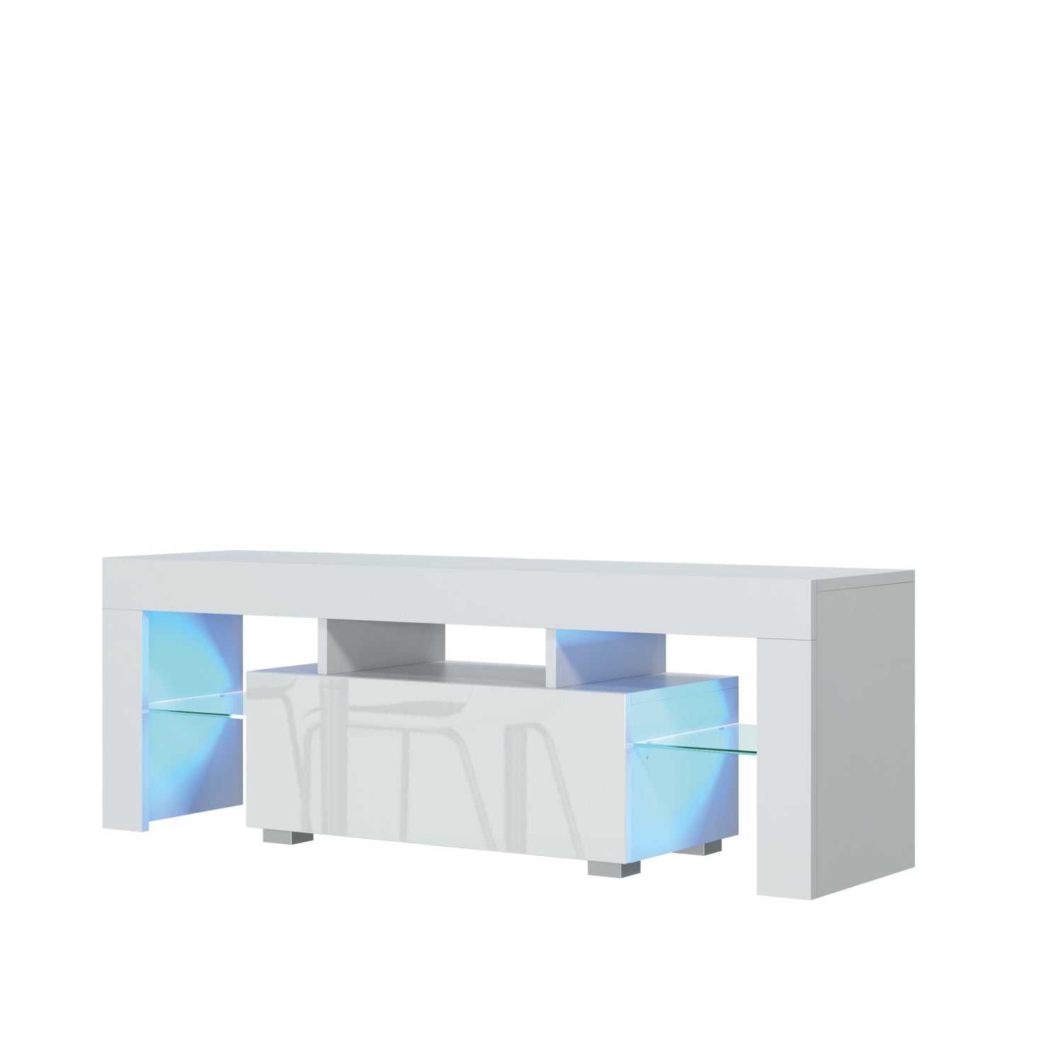 Floe Tv Unit 130cm With Led Lights | White
