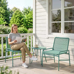 Rattan Bistro Set With 2 Chairs & Round Table For Patio | Green
