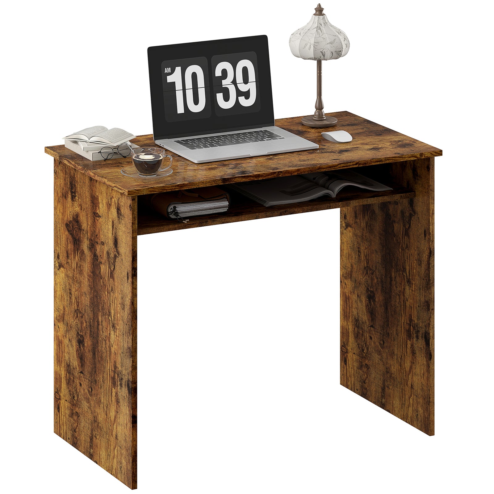 Computer Desk Writing Table Study Workstation Storage | Brown