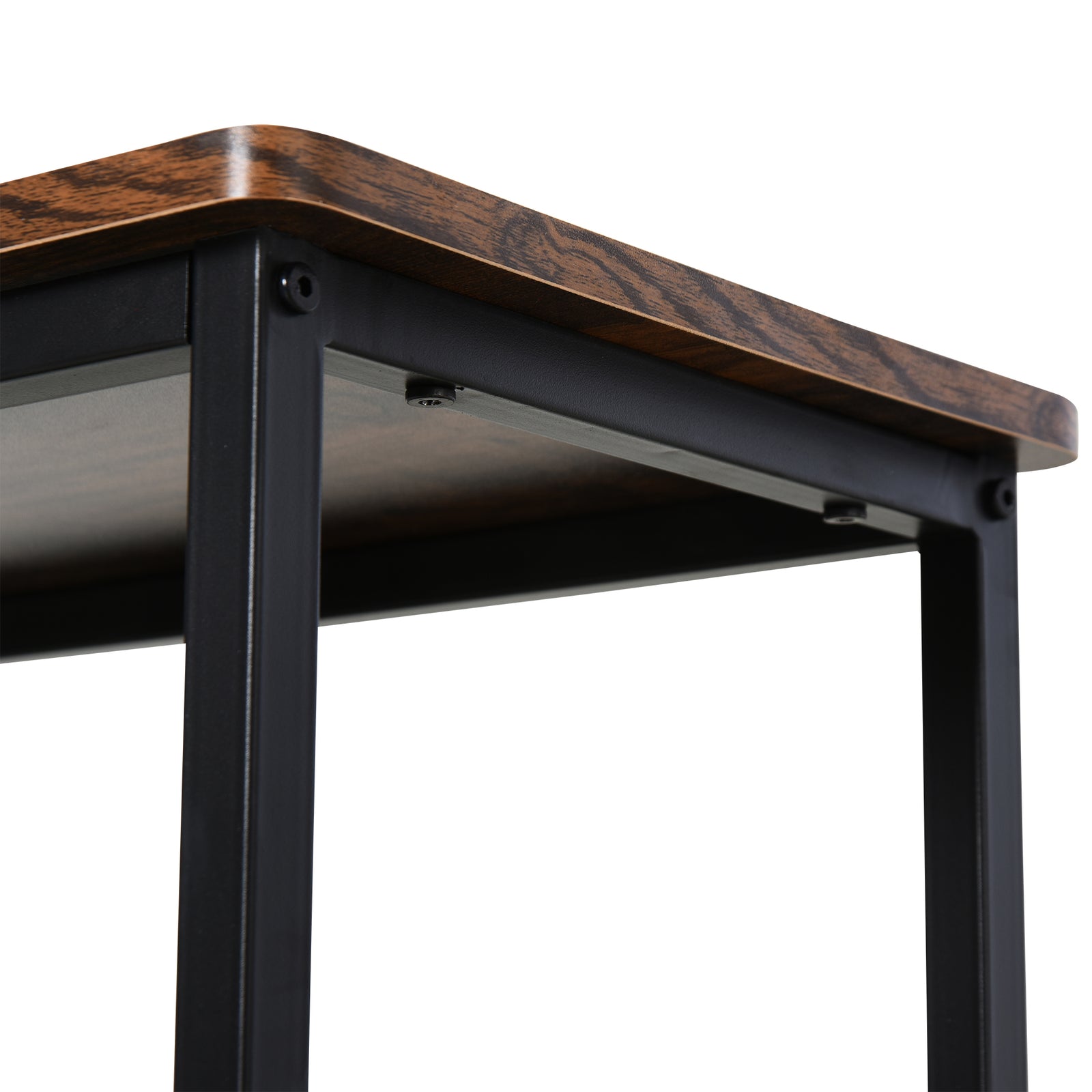 3-tier Industrial Style Storage Shelf Metal Frame Adjustable