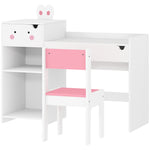 Aiyaplay Kids Desk And Chair Set, Toddler Table And Chair Set, Rabbit Themed