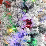 6/7/7.5ft Flocked Christmas Tree, Led Lights | 7ft | Green