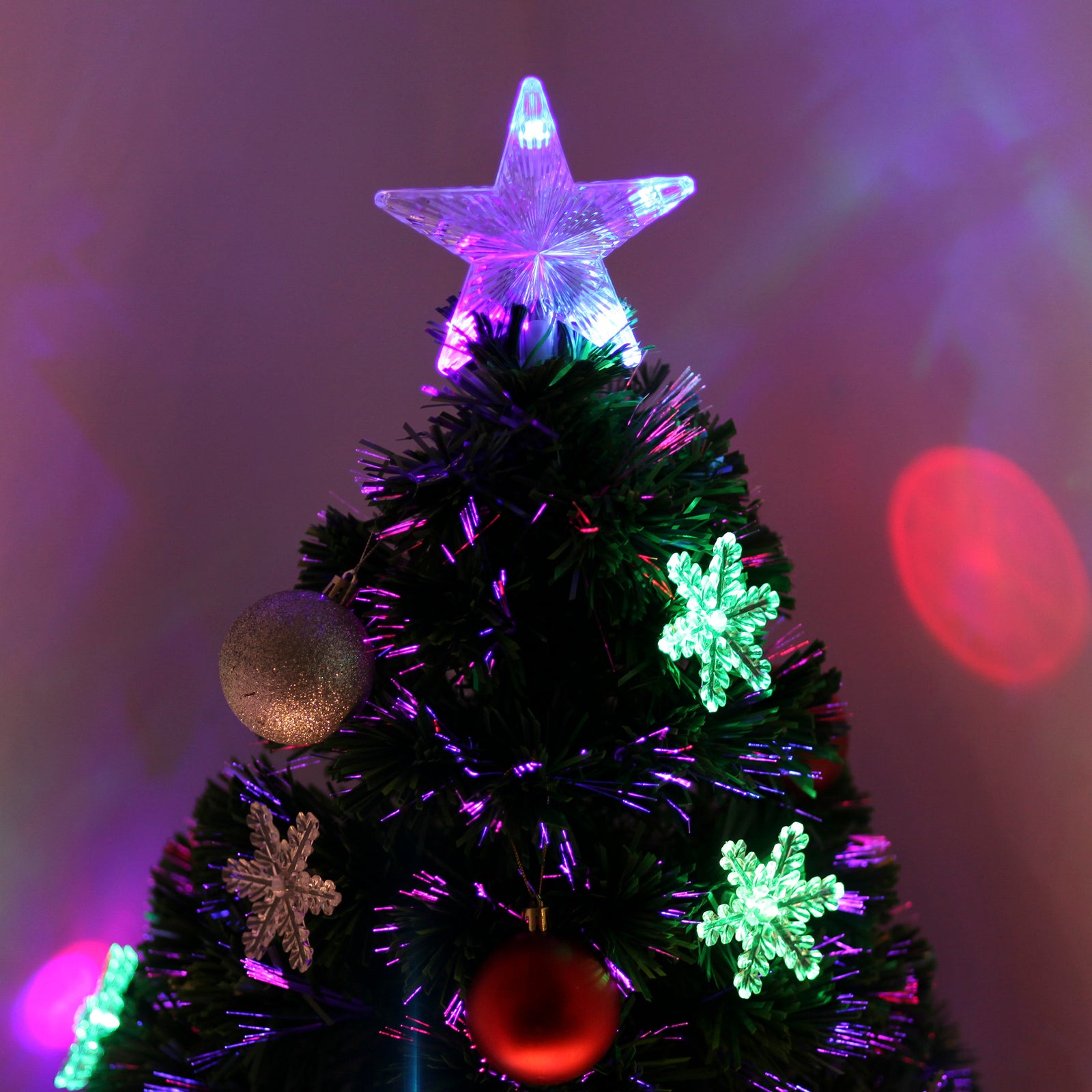 3/4ft Green Fiber Optic Christmas Tree Led Stars | 3ft | Green