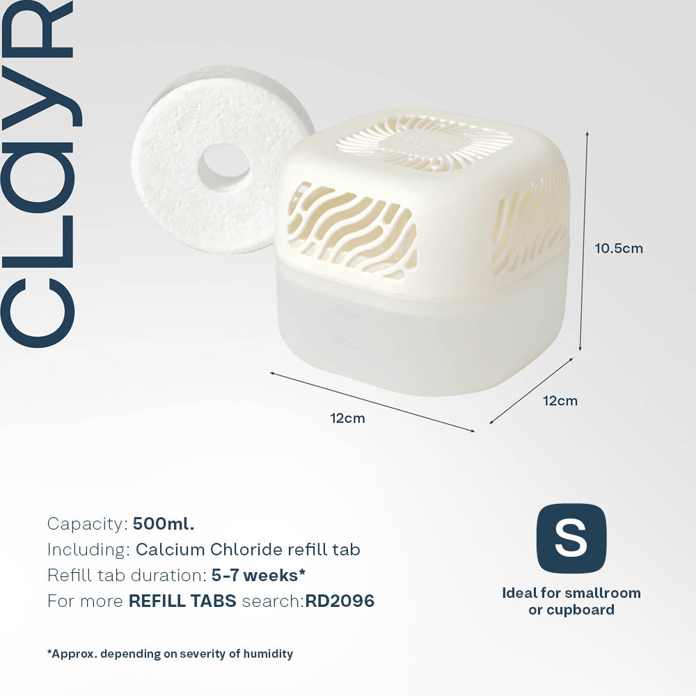 Airsip 500ml Refillable Dehumidifier With Calcium Chloride Refill | White
