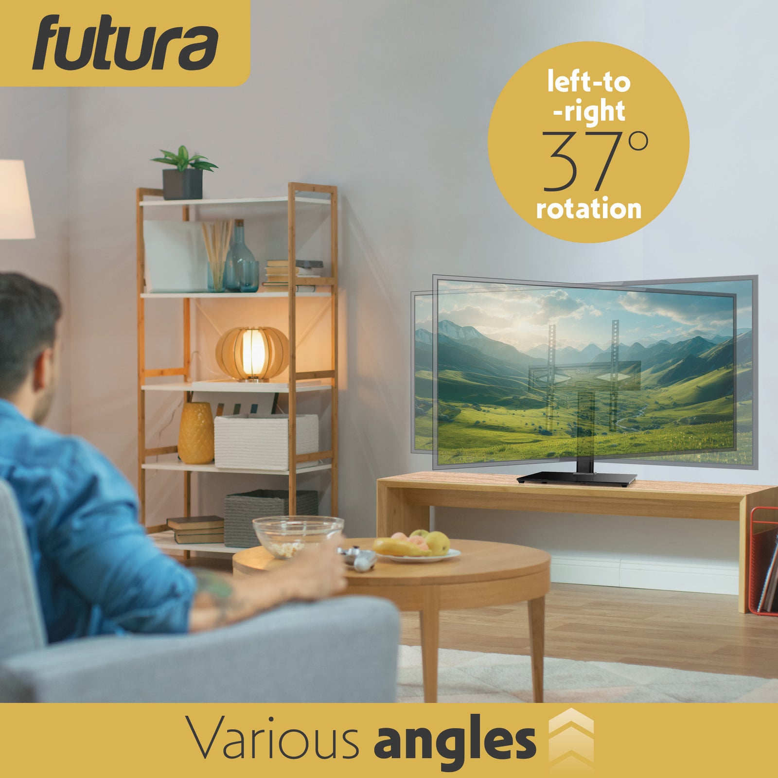 Universal Tv Table Stand 24 To 60 Inch Tvs, Swivel & Height Adjustable, 45kg Load, Max Vesa 400x400mm, Tempered Glass Base