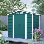 7 X 4ft Metal Garden Shed W/ Double Doors Gloves | Green