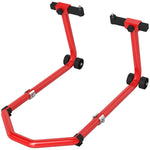 HOMCOM Motorcycle Stand, 390 Kg Front/rear Paddock Stand, Red