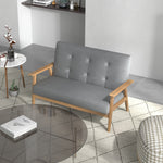 Modern 2 Seater Sofa Upholstery Couch Rubber Wood Legs