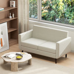 Modern Loveseat Upholstered Fabric Sofa, Cream