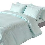 Egyptian Cotton Stripe Duvet Cover With Pillowcase, 330 Tc | Double | Blue