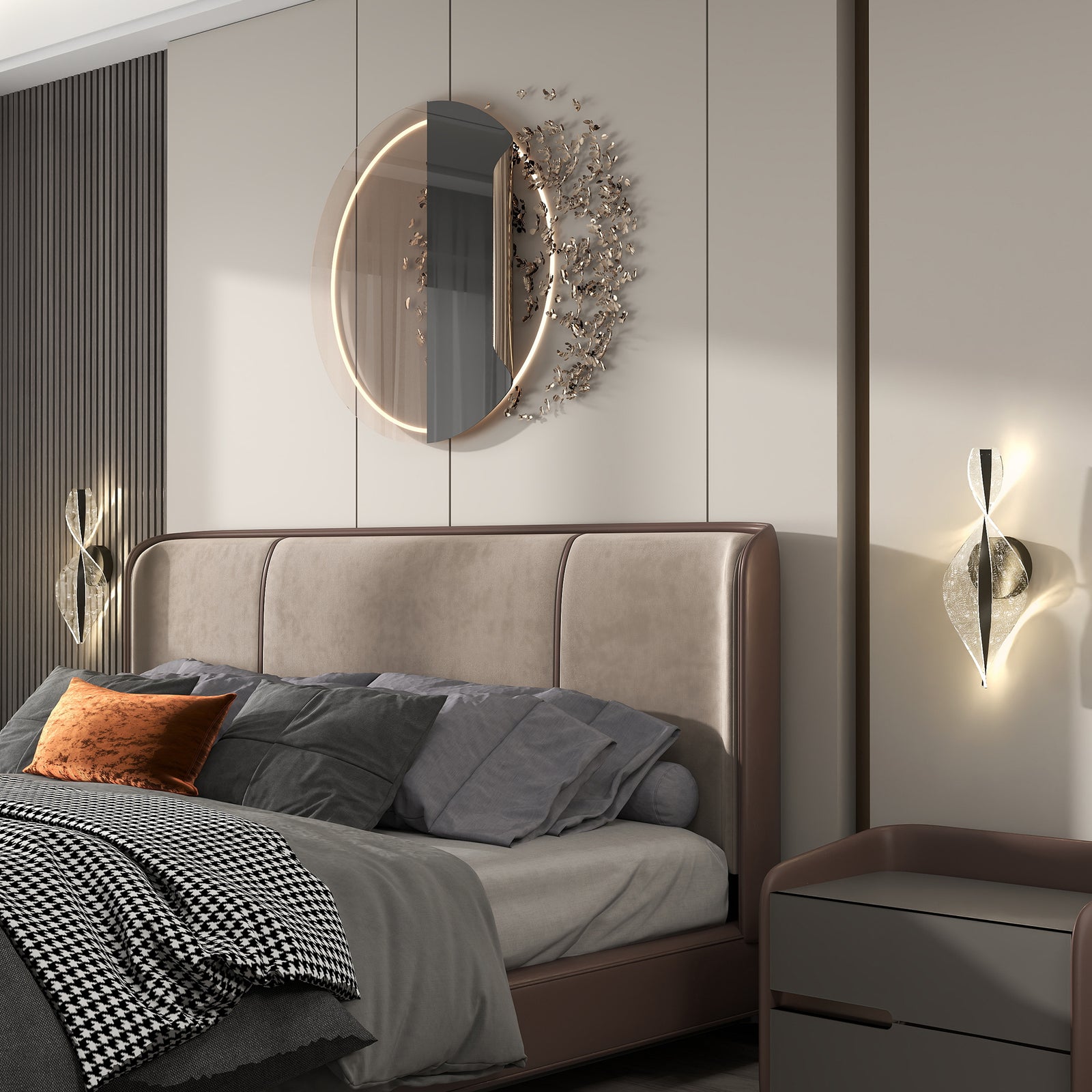 Led Wall Lamp 2 Pack, Modern Indoor Spiral Wall Light | Black