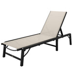 Folding Sun Lounger, 5-position Adjustable Sunbed | Khaki