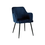 San Diego Marble Top Dining Table With Charlotte Velvet Chairs | Blue