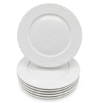 Dinner Plate Porcelain White Embossed Flora Rim 27cm | Set of 6 | White
