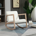 Rocking Chair Upholstered Armchair, Cream