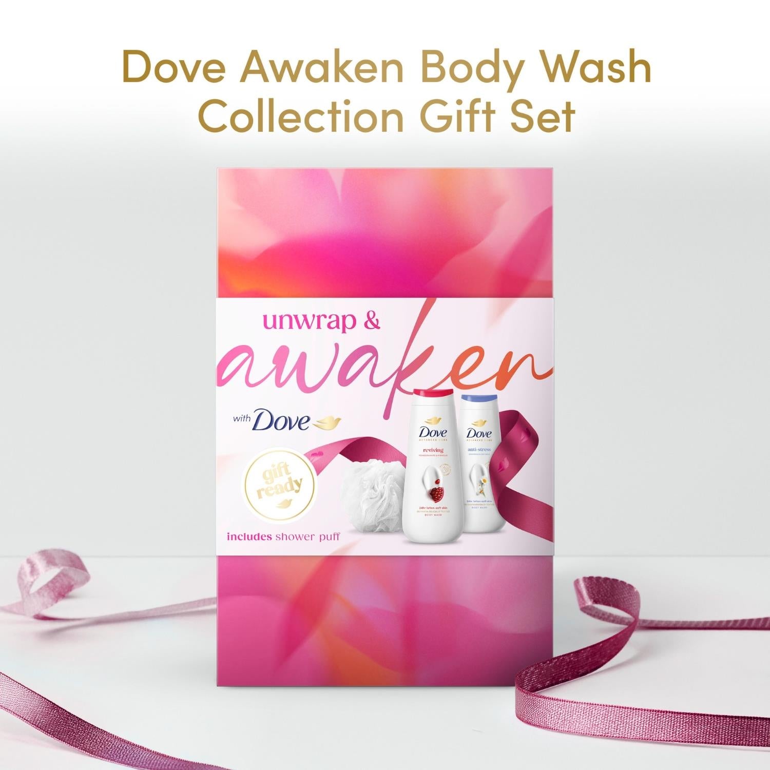 Awaken Body Wash Collection Gift Set With Luxury Shower Puff | Set of 1