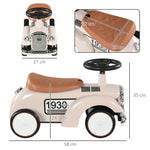 Foot To Floor Slider With Steering Wheel, For Ages 12-36 Months | Cream