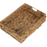 Water Hyacinth Shallow Rectangular Storage Basket | Large | Brown