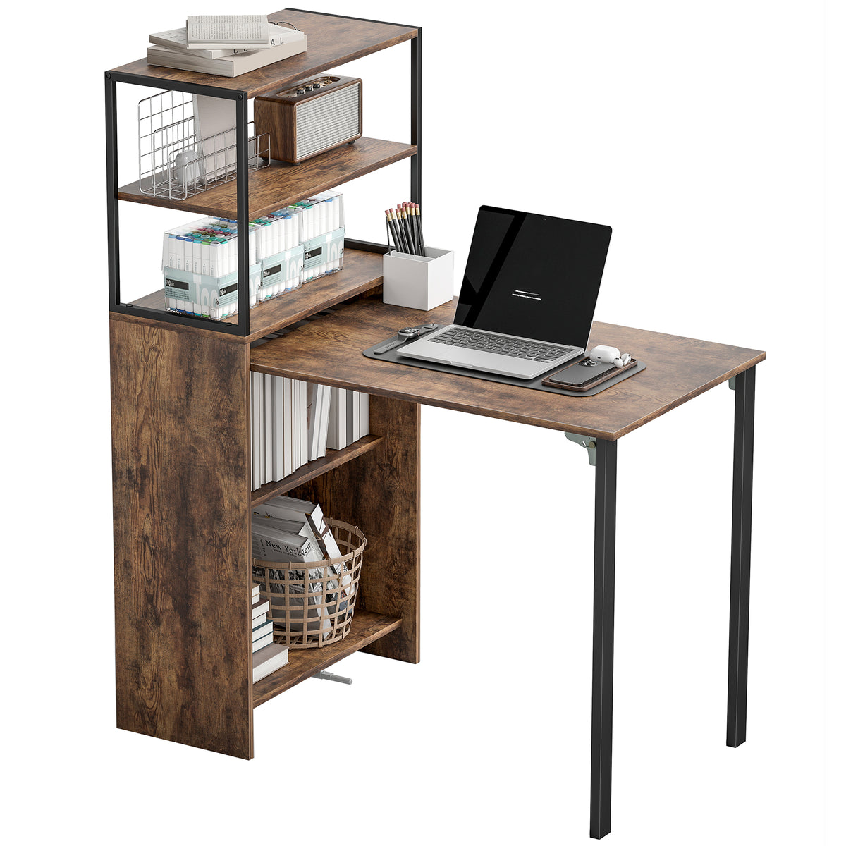 HOMCOM Foldable Computer Desk, Home Office Desk For Small Spaces