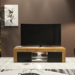 Loom Tv Unit 130cm With Led Lights | Oak