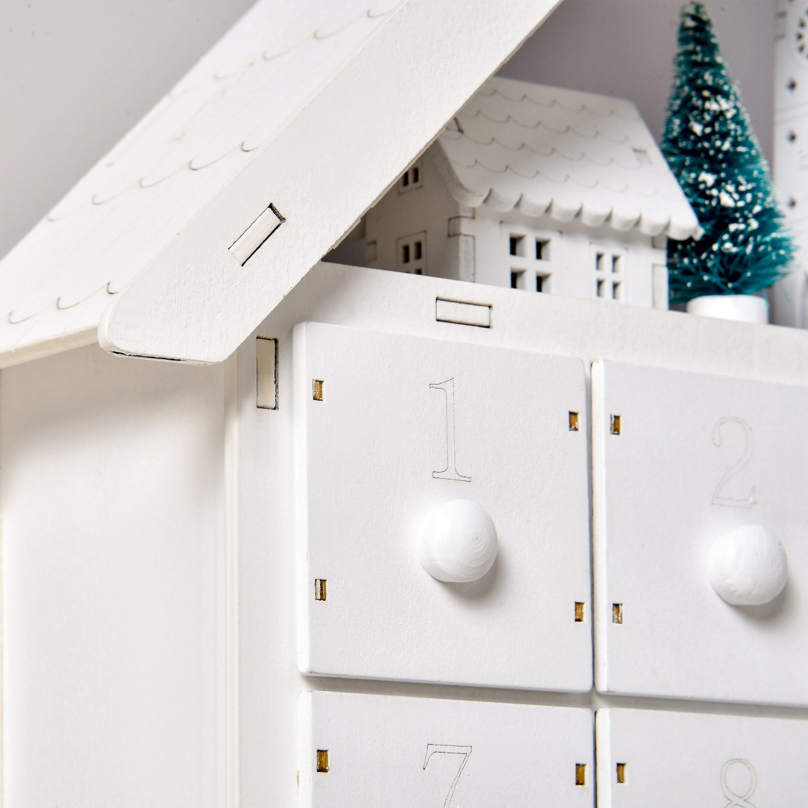 24-drawer Wooden Christmas Advent Calendar, Wooden Light-up Decoration