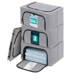 Livivo Set Of 3 Large Foldable Fabric Storage Boxes With Viewing Window