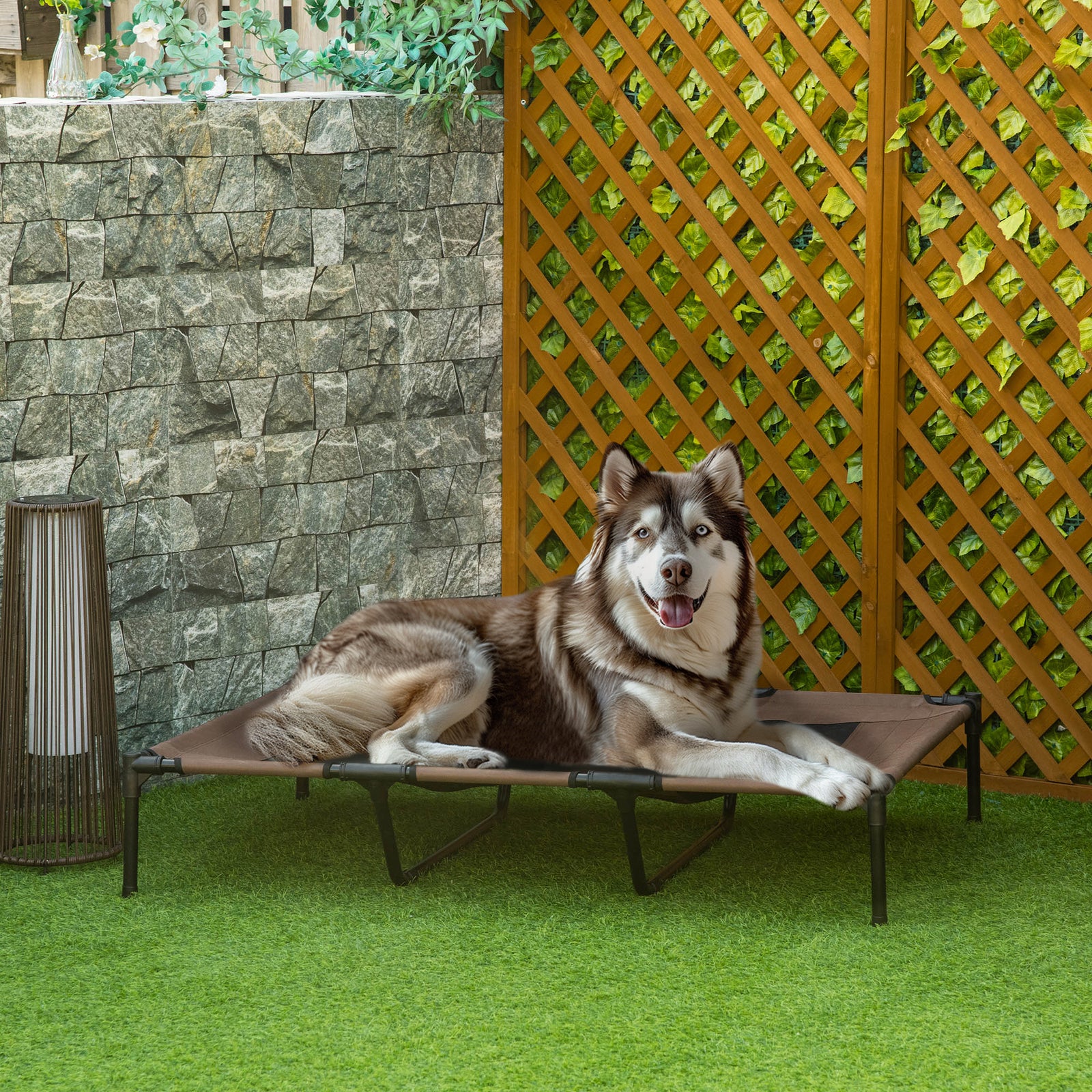 Pawhut Elevated Dog Bed Cooling Raised Pet Cot For Indoor Outdoor Use, Xx Large | Brown