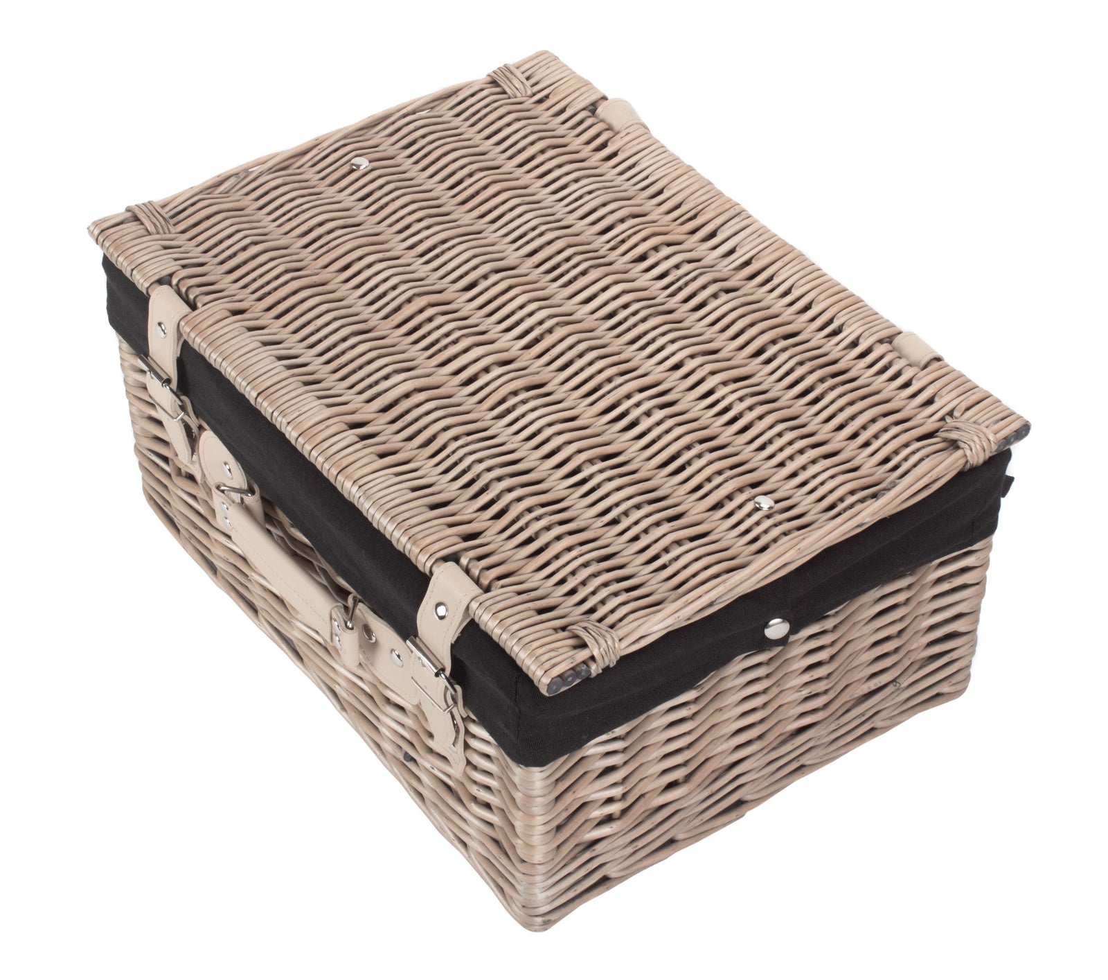 Wicker 40cm Antique Wash Picnic Basket | Black