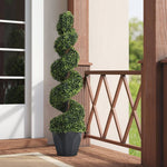 2 Pack Artificial Topiary Spiral Boxwood Tree Fake Plant