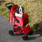 Pet Stroller With Rain Cover | Red