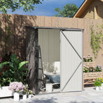 5ft X 3ft Metal Lean To Garden Shed With Lockable Door
