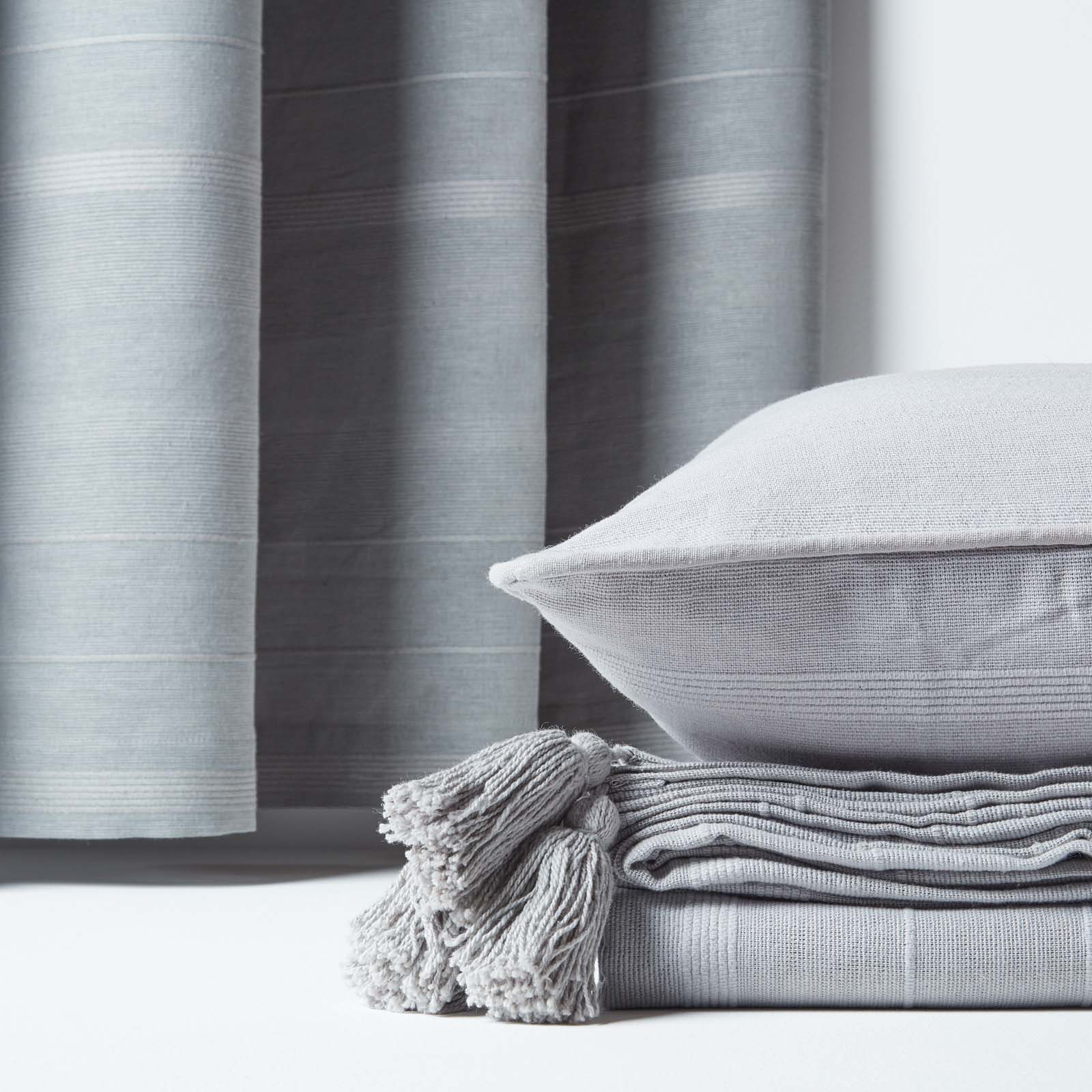 Cotton Rajput Ribbed Throw | 150cm x 200cm | Silver Grey