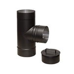 Flue Pipe 90 Degree Tee For 5" Inch (125mm) | Black