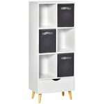 HOMCOM Modern Bookcase Tall Bookcase With Storage Shelves Drawer