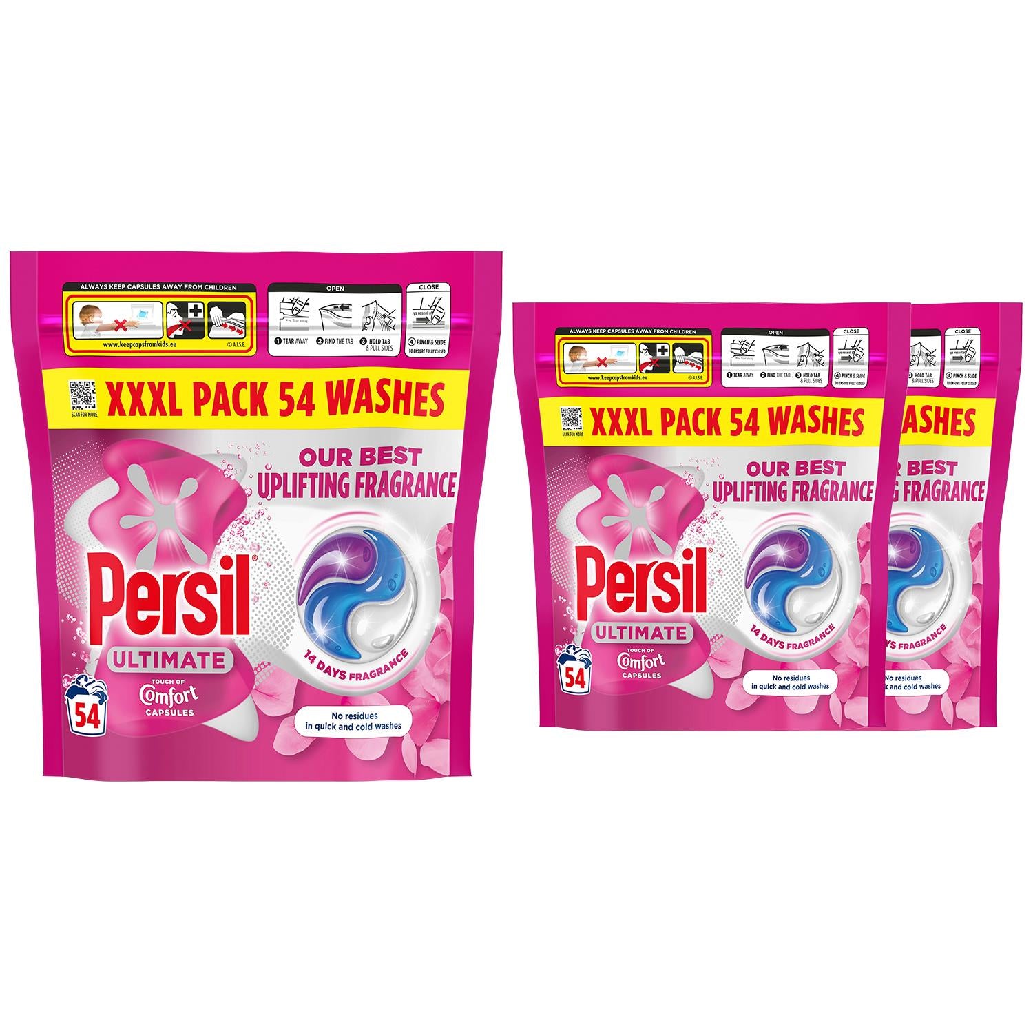 Ultimate Washing Capsules Touch Of Comfort 54 Washes, 3 Pack