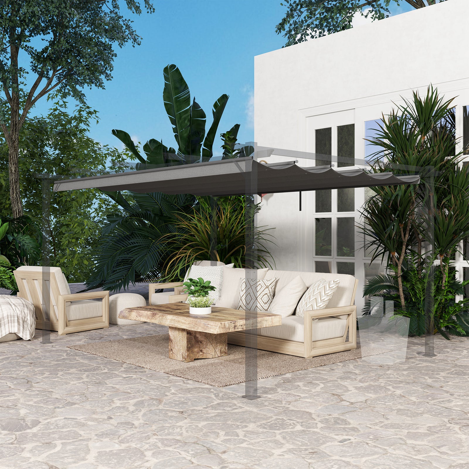 Pergola Shade Cover Replacement Canopy For 3/4 X 3(m) Pergola | Large | Light Grey
