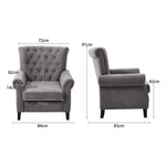 Tufted Upholstered Wingback Armchair– Elegant Accent Chair | Grey