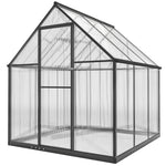 Polycarbonate Greenhouse Garden Green House With Rain Gutter, Black