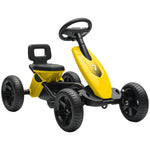 Pedal Go-kart For Kids With Silent Eva Wheels, Metal Frame | Yellow