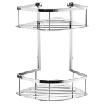 Polished Chrome Two Tiered Corner Shower Basket Soap Caddy | Polished Chrome