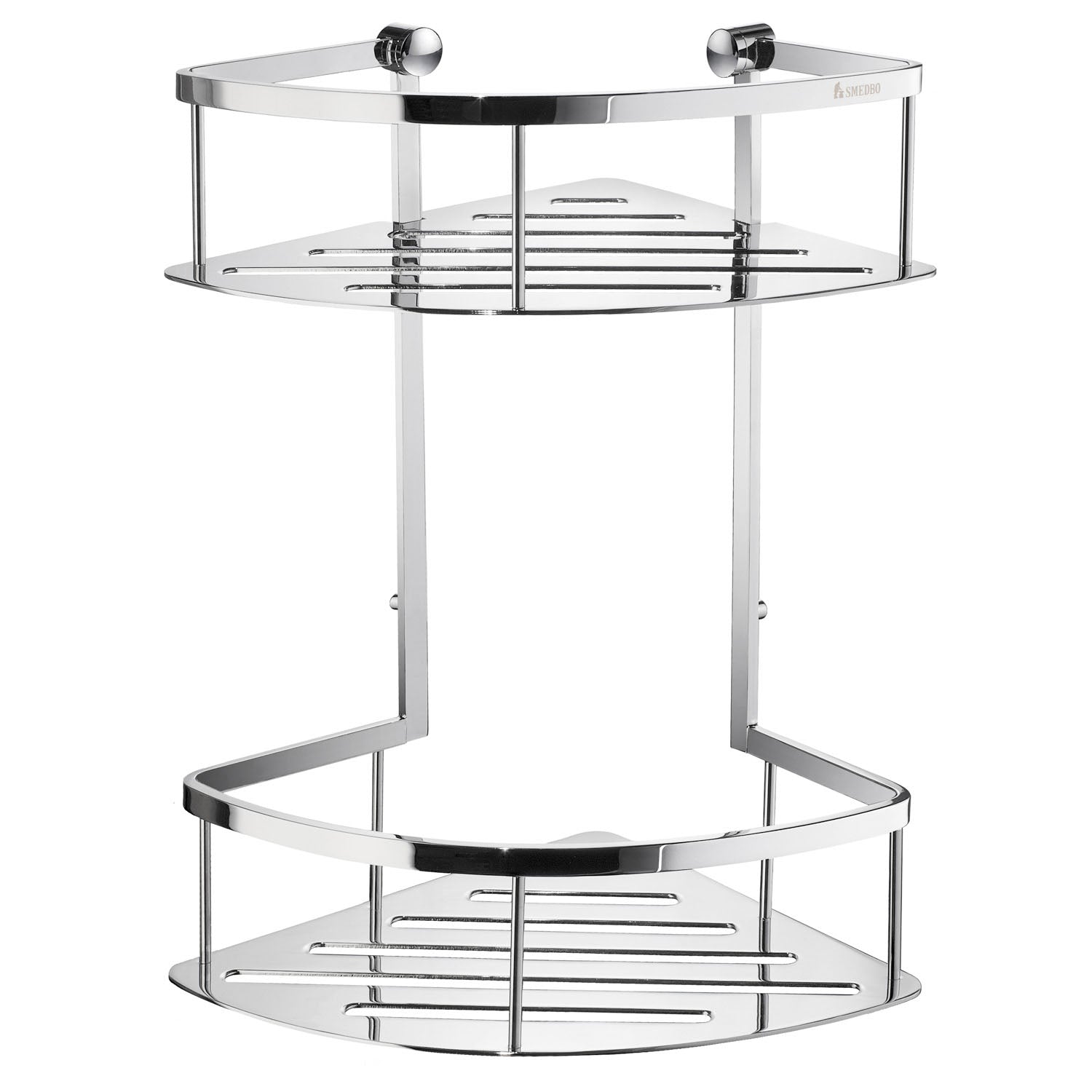 Polished Chrome Two Tiered Corner Shower Basket Soap Caddy | Polished Chrome