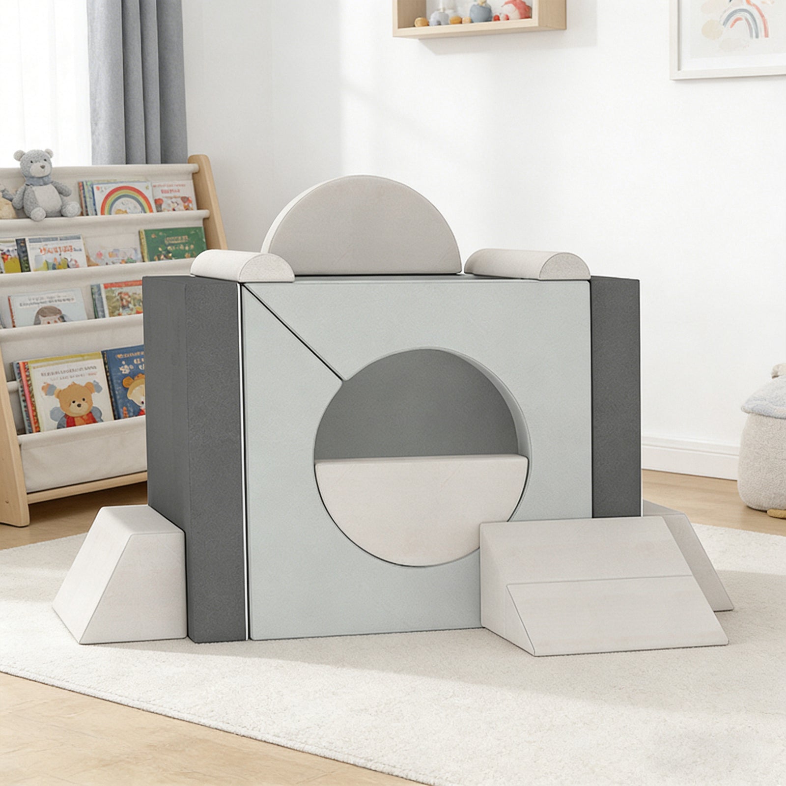 Kids Play Sofa, 12 Pieces Foam Modular Convertible Sofa | Grey