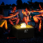 Grey Rattan Gas Fire Pit Table