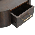 Valencia Wall-mounted Bedside, 1 Drawer, Dark Brown | Brown