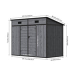 8x4ft Outdoor Plastic Storage Shed With Floor, Window, 2 Vents & Double Lockable Doors,wood Grain Design