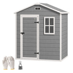 6 X 4ft Resin Garden Shed With Floor And Window, Grey