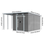 6x9ft Metal Garden Storage Shed With Extended Roof Outdoor Storage Shed With Extended Roof