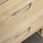 2 Drawer Boxy Bedside Table W/ Handles Elevated Base | One Size | Brown