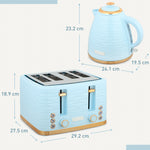 Kettle & 4 Slice Toaster Set | Blue